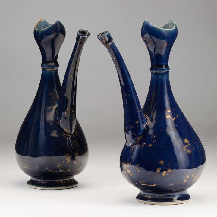 A Pair of Blue Porcelain Ewers Made for the Islamic Market